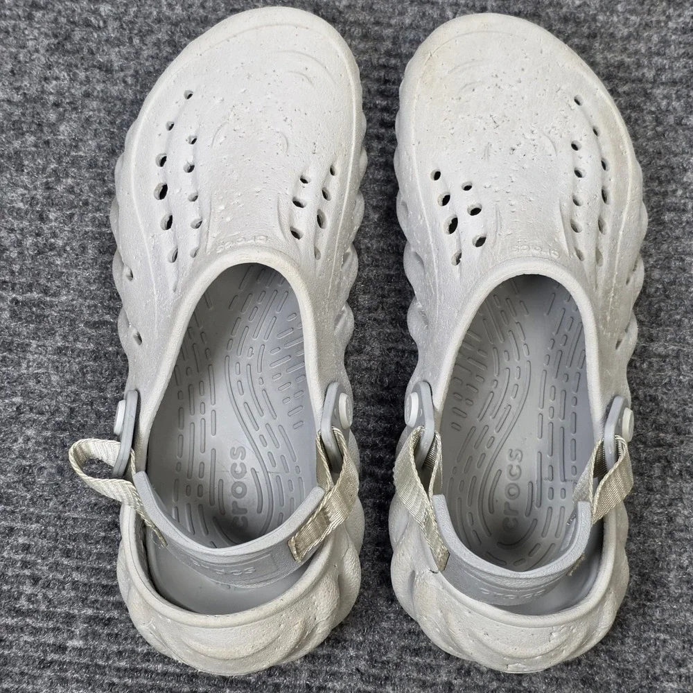 Crocs Echo Clog Atmosphere Gray Sculpted Sporty Sandals Junior's Size 5 Straps